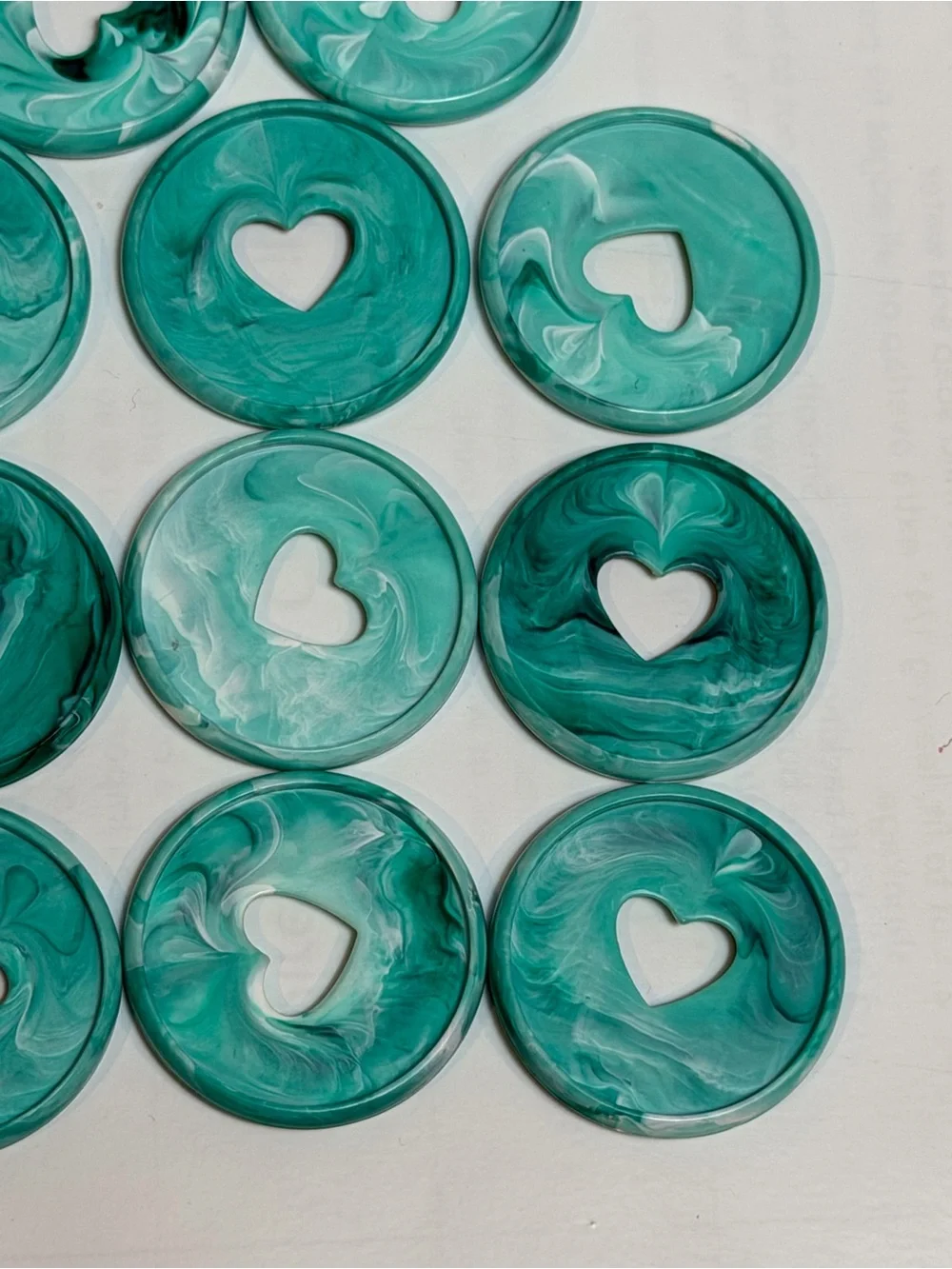 Happy Planner 11 Discs Teal Aqua Marble Heart Planner